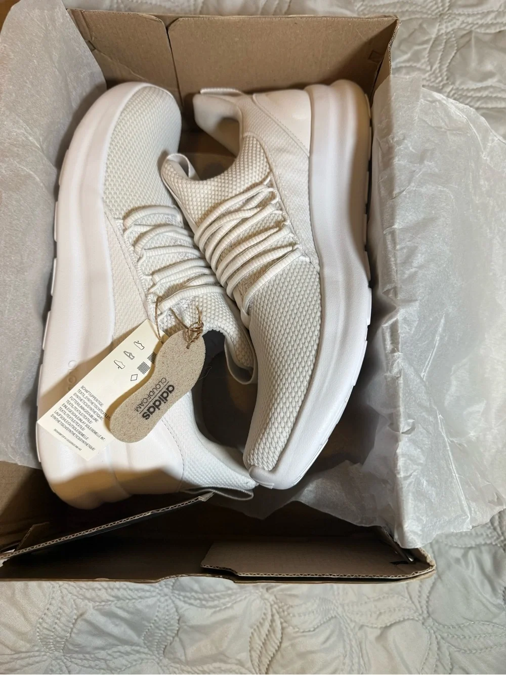 Adidas Lite Racer Adapt 7.0 Cloudfoam Triple White NWT Size 10